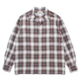 WACKO MARIA/OMBRE CHECK OPEN COLLAR SHIRT（WHITE）［オンブレチェックオープンカラーシャツ-24秋冬］