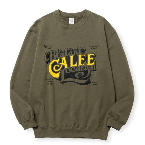 他の写真1: CALEE/CAL BL LOGO CREW NECK SW ＜NATURALLY PAINT DESIGN＞（OLIVE）［クルーネックスウェット-24秋冬］