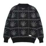 WACKO MARIA/HIGH TIMES / JACQUARD KNIT SWEATER（BLACK）［ジャガードセーター-24秋冬］