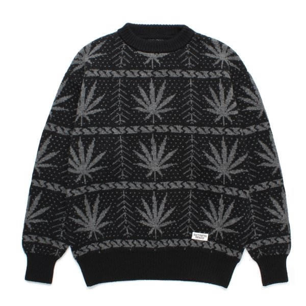 画像1: WACKO MARIA/HIGH TIMES / JACQUARD KNIT SWEATER（BLACK）［ジャガードセーター-24秋冬］