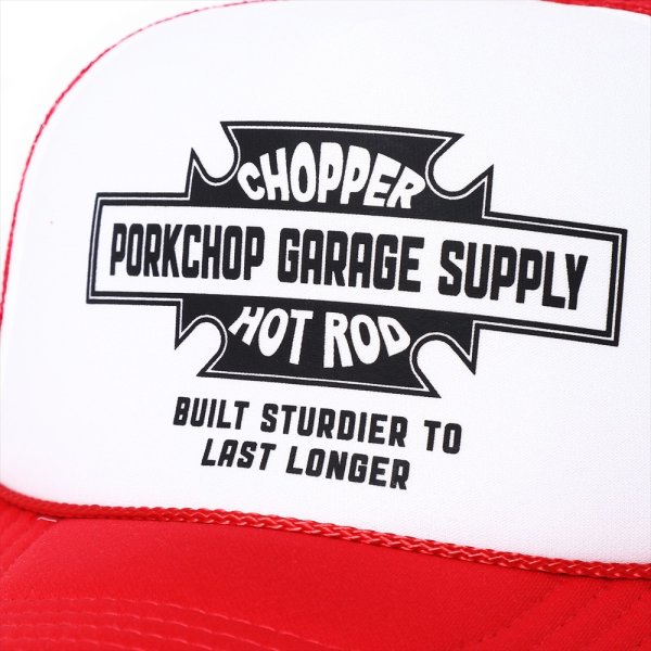 画像3: PORKCHOP/BAR&SHIELD MESH CAP（RED）［メッシュキャップ-24秋冬］