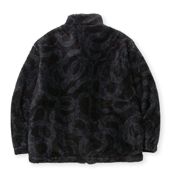 画像2: CALEE/NYLON RIP FLEECE TRACK TYPE JACKET ＜SNAKE PATTERN＞（BLACK/CHARCOAL）［フリーストラックタイプJKT-24秋冬］