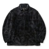 CALEE/NYLON RIP FLEECE TRACK TYPE JACKET ＜SNAKE PATTERN＞（BLACK/CHARCOAL）［フリーストラックタイプJKT-24秋冬］