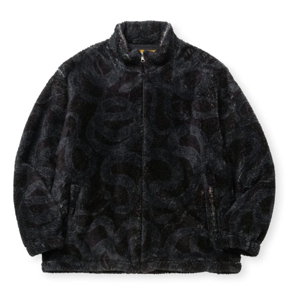 画像1: CALEE/NYLON RIP FLEECE TRACK TYPE JACKET ＜SNAKE PATTERN＞（BLACK/CHARCOAL）［フリーストラックタイプJKT-24秋冬］