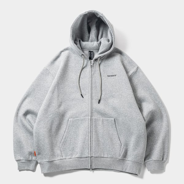 画像1: TIGHTBOOTH/LOGO ZIP HOODED SWEAT SHIRT（Grey）［ジップアップフーディー-24秋冬］