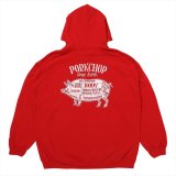 PORKCHOP/PORK BACK HOODIE（RED）［プルオーバーパーカー-24秋冬］