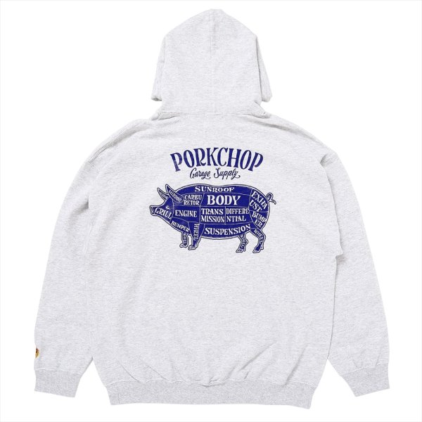 画像1: PORKCHOP/PORK BACK HOODIE（ASH）［プルオーバーパーカー-24秋冬］