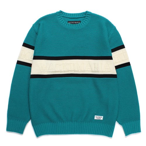 他の写真1: WACKO MARIA/LOGO JACQUARD KNIT SWEATER（GREEN）［ロゴジャガードセーター-24秋冬］