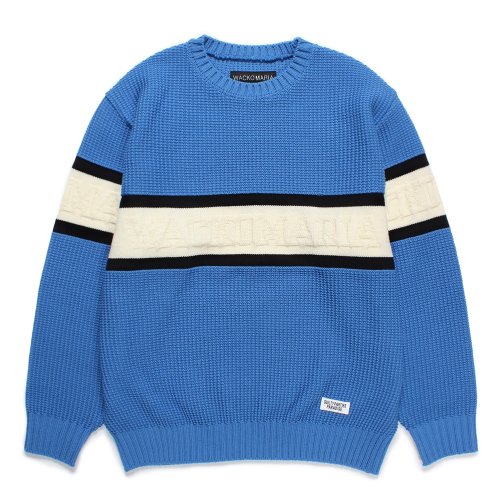 他の写真1: WACKO MARIA/LOGO JACQUARD KNIT SWEATER（BLUE）［ロゴジャガードセーター-24秋冬］