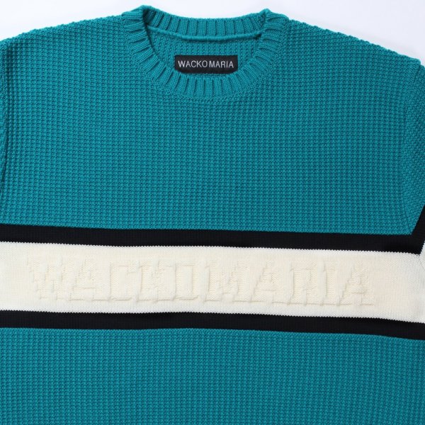 画像2: WACKO MARIA/LOGO JACQUARD KNIT SWEATER（GREEN）［ロゴジャガードセーター-24秋冬］