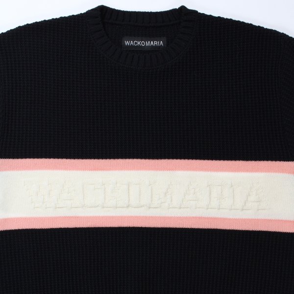 画像2: WACKO MARIA/LOGO JACQUARD KNIT SWEATER（BLACK）［ロゴジャガードセーター-24秋冬］