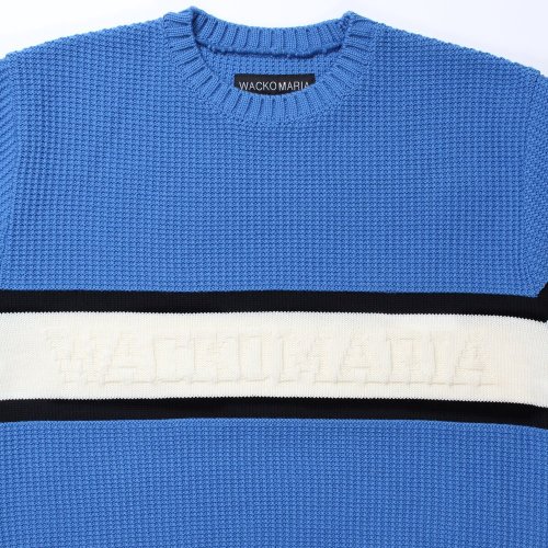 他の写真2: WACKO MARIA/LOGO JACQUARD KNIT SWEATER（BLUE）［ロゴジャガードセーター-24秋冬］