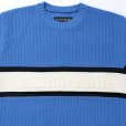 画像2: WACKO MARIA/LOGO JACQUARD KNIT SWEATER（BLUE）［ロゴジャガードセーター-24秋冬］ (2)