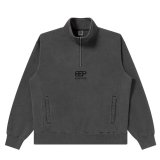 BlackEyePatch/SUPERCAR LOGO HALF ZIP SWEAT（CHARCOAL）