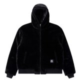 BlackEyePatch/MOHAIR FAUX FUR HODDED JACKET（BLACK）