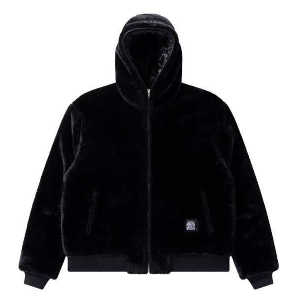 画像1: BlackEyePatch/MOHAIR FAUX FUR HODDED JACKET（BLACK）