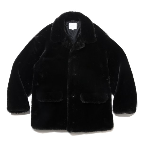 画像1: COOTIE PRODUCTIONS/Faux Fur Car Coat（Black）［フェイクファーカーコート-24秋冬］