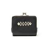 CALEE/STUDS LEATHER INTERNAL FLEX FRAME TYPE MULTI WALLET（BLACK）［マルチウォレット-24秋冬］