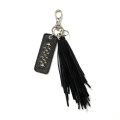 CALEE/LEATHER TASSEL KEY RING（BLACK）［レザータッセルキーリング-24秋冬］