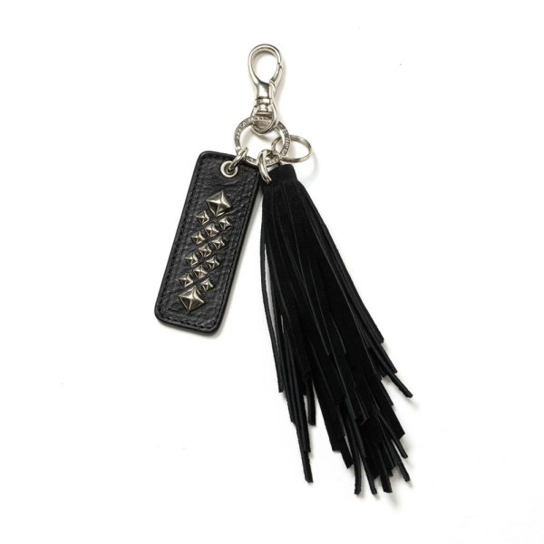 画像1: CALEE/LEATHER TASSEL KEY RING（BLACK）［レザータッセルキーリング-24秋冬］