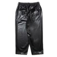 画像2: COOTIE PRODUCTIONS/Faux Leather 5 Pocket Wide Easy Pants（Black）［ビーガンレザーワイドイージーパンツ-24秋冬］ (2)