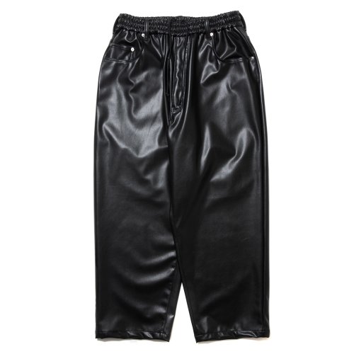 他の写真1: COOTIE PRODUCTIONS/Faux Leather 5 Pocket Wide Easy Pants（Black）［ビーガンレザーワイドイージーパンツ-24秋冬］