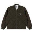 画像2: BlackEyePatch/HWC LABEL EMBROIDERED QUILTED JACKET（OLIVE） (2)