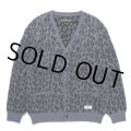 WACKO MARIA/LEOPARD HEAVY MOHAIR KNIT CARDIGAN（PURPLE）［レオパードヘビーモヘアカーディガン-24秋冬］