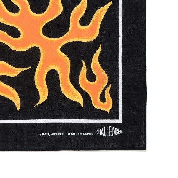 画像2: CHALLENGER/FIRE BANDANA（BLACK）［ファイヤーバンダナ-25春夏］