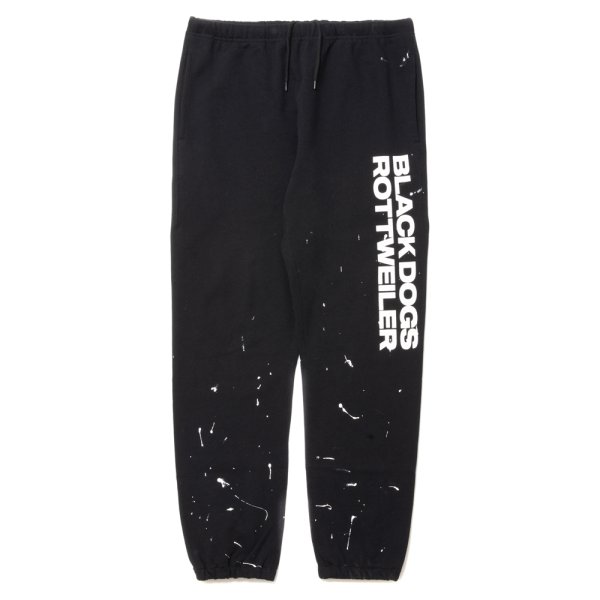 画像1: ROTTWEILER/R.W PAINTED SWEAT PANTS（BLACK） 【30%OFF】［ペイント加工スウェットパンツ-24春夏］