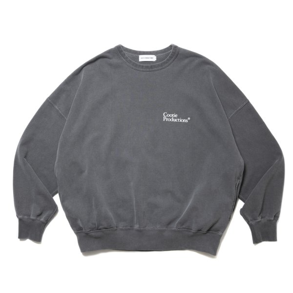 画像1: COOTIE PRODUCTIONS/Pigment Dyed Open End Yarn Sweat Crew（Black）［ピグメントダイスウェットクルー-24秋冬］