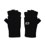 COOTIE PRODUCTIONS/Lowgauge Fingerless Knit Glove（Black）［フィンガーレスグローブ-24秋冬］