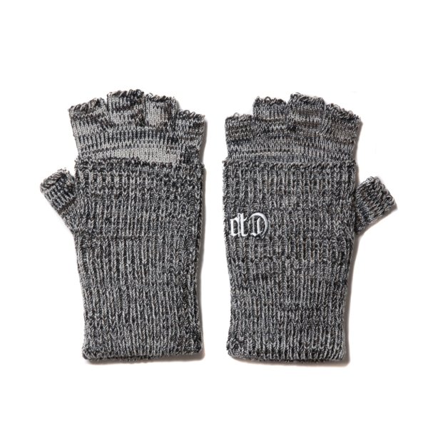 画像1: COOTIE PRODUCTIONS/Lowgauge Fingerless Knit Glove（Gray Mix）［フィンガーレスグローブ-24秋冬］