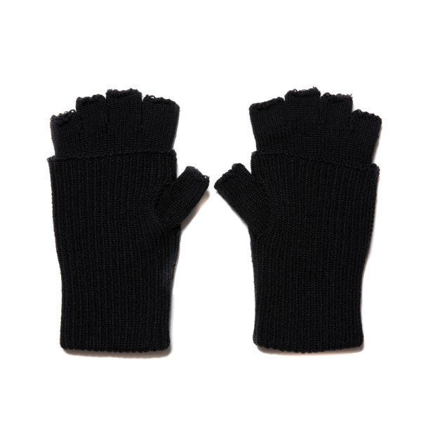 画像2: COOTIE PRODUCTIONS/Lowgauge Fingerless Knit Glove（Black）［フィンガーレスグローブ-24秋冬］