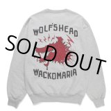 WACKO MARIA/WOLF'S HEAD / HEAVY WEIGHT SWEAT SHIRT（GRAY）［クルーネックスウェット-24秋冬］