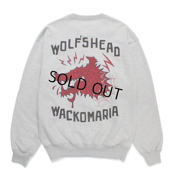 画像1: WACKO MARIA/WOLF'S HEAD / HEAVY WEIGHT SWEAT SHIRT（GRAY）［クルーネックスウェット-24秋冬］