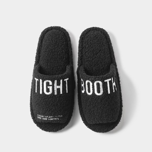 画像3: TIGHTBOOTH/LABEL LOGO BOA SANDAL（Black）［ルームボアサンダル-24秋冬］