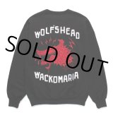 WACKO MARIA/WOLF'S HEAD / HEAVY WEIGHT SWEAT SHIRT（BLACK）［クルーネックスウェット-24秋冬］