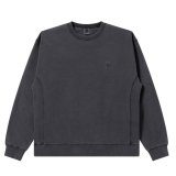 BlackEyePatch/SMALL OG LABEL PIGMENT DYDED CREW SWEAT（BLACK）