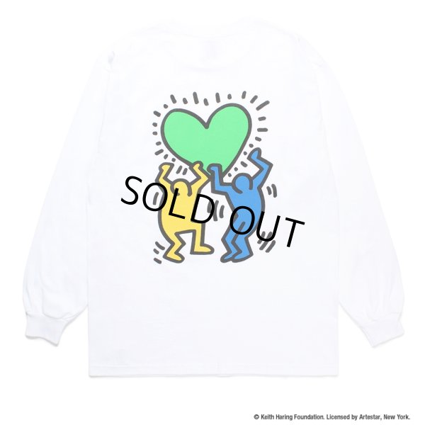 画像1: WACKO MARIA/KEITH HARING / LONG SLEEVE T-SHIRT（WHITE）［プリント長袖T-24秋冬］