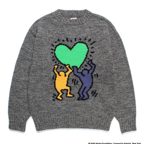 他の写真1: WACKO MARIA/KEITH HARING / JACQUARD KNIT SWEATER（GRAY）［ジャガードセーター-24秋冬］