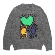 画像1: WACKO MARIA/KEITH HARING / JACQUARD KNIT SWEATER（GRAY）［ジャガードセーター-24秋冬］ (1)