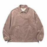 CALEE/C/S CAL NT LOGO OVER COACH JACKET（ASH BROWN）［コットンスウェードコーチJKT-24秋冬］