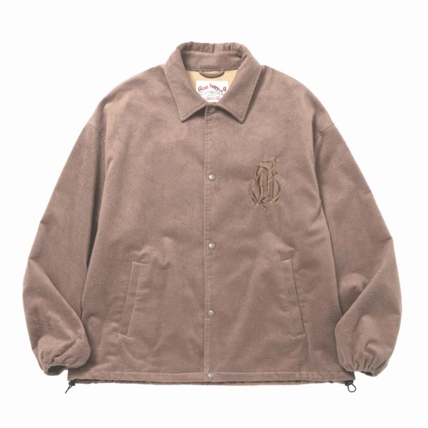 画像1: CALEE/C/S CAL NT LOGO OVER COACH JACKET（ASH BROWN）［コットンスウェードコーチJKT-24秋冬］