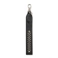 画像1: CALEE/STUDS LEATHER FLAT LONG KEY RING（BLACK）［ロングキーリング-24秋冬］ (1)