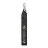 CALEE/STUDS LEATHER FLAT LONG KEY RING（BLACK）［ロングキーリング-24秋冬］