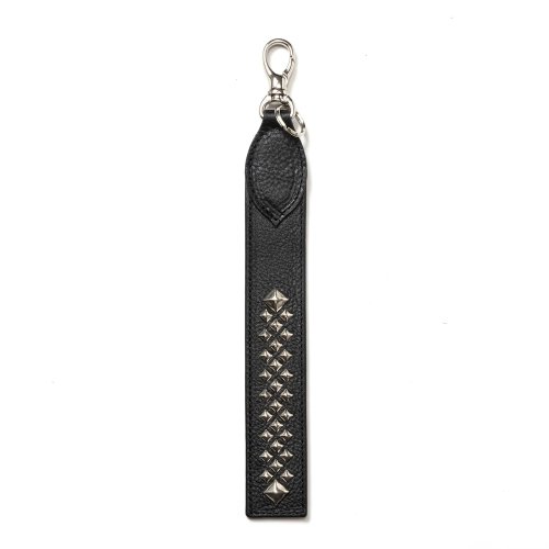 他の写真1: CALEE/STUDS LEATHER FLAT LONG KEY RING（BLACK）［ロングキーリング-24秋冬］