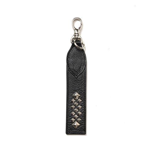 他の写真1: CALEE/STUDS LEATHER FLAT SHORT KEY RING（BLACK）［ショートキーリング-24秋冬］