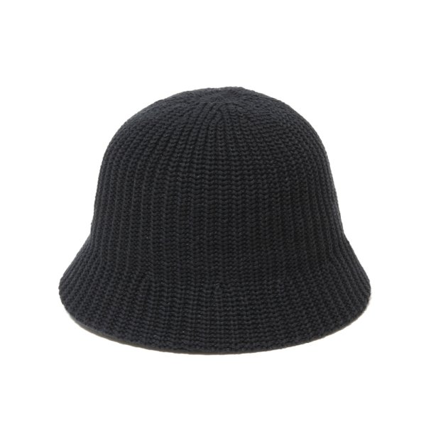 画像1: COOTIE PRODUCTIONS/Rib Stitch Knit Crusher Hat（Black）［クラッシャーハット-24秋冬］