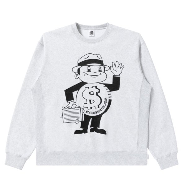 画像1: BlackEyePatch/DOLLARMAN CREW SWEAT（ASH）